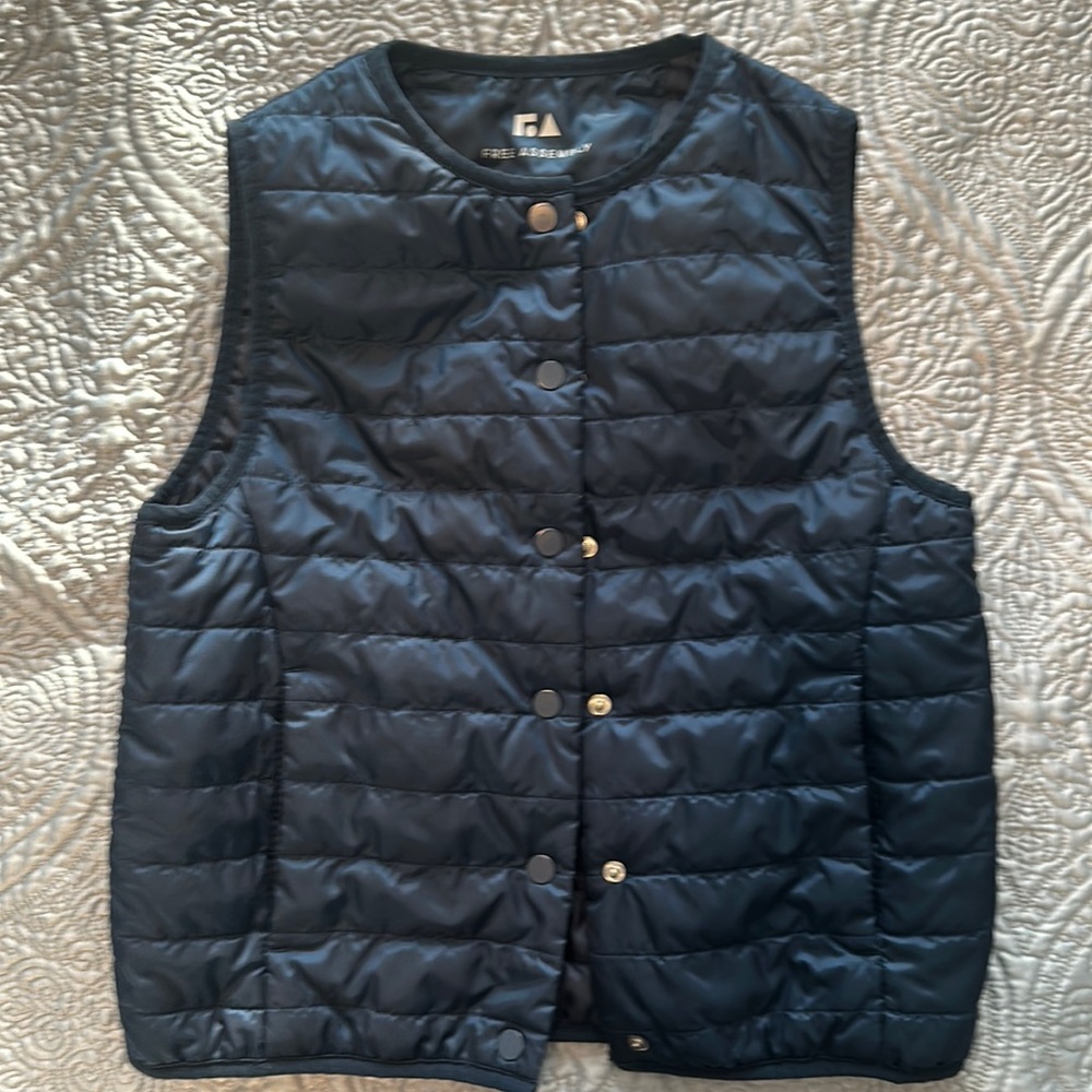 Little boys button up puffer vest